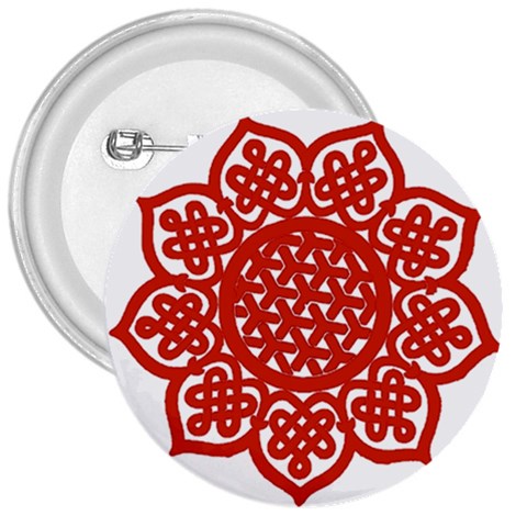 Celtic Mandala_red 3  Button from ArtsNow.com Front