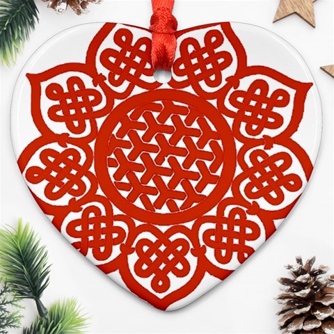 Celtic Mandala_red Ornament (Heart) from ArtsNow.com Front
