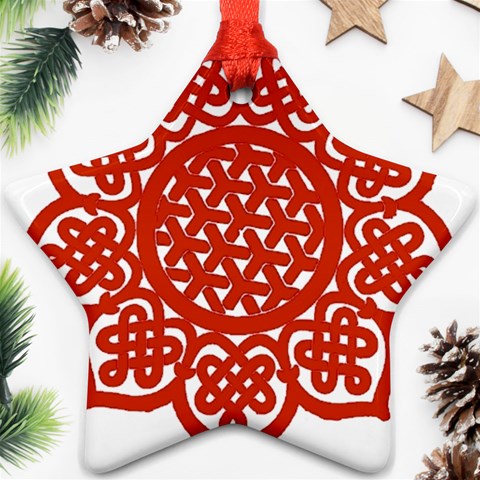 Celtic Mandala_red Ornament (Star) from ArtsNow.com Front