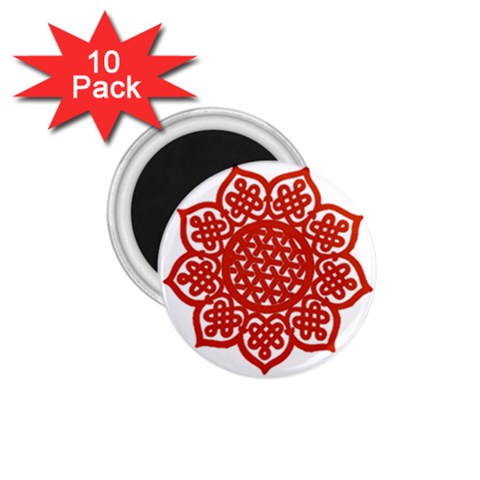 Celtic Mandala_red 1.75  Magnet (10 pack)  from ArtsNow.com Front