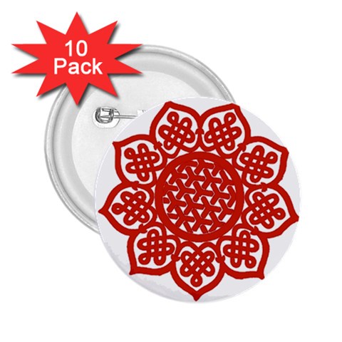 Celtic Mandala_red 2.25  Button (10 pack) from ArtsNow.com Front