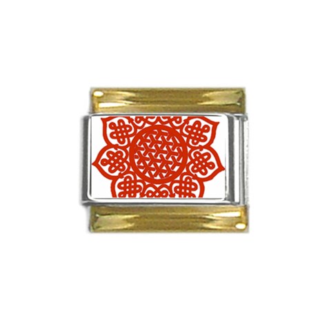 Celtic Mandala_red Gold Trim Italian Charm (9mm) from ArtsNow.com Front