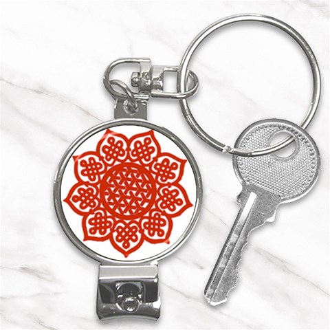 Celtic Mandala_red Nail Clippers Key Chain from ArtsNow.com Front