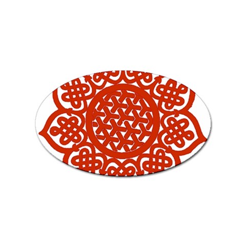 Celtic Mandala_red Sticker (Oval) from ArtsNow.com Front