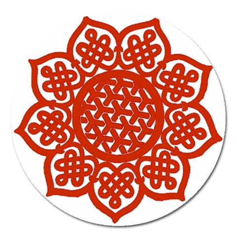 Celtic Mandala_red Magnet 5  (Round) from ArtsNow.com Front