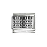 Black white Greek Key Italian Charm (9mm)