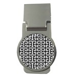Black white Greek Key Money Clip (Round)