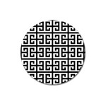 Black white Greek Key Magnet 3  (Round)