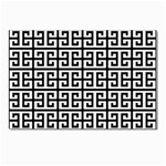 Black white Greek Key Postcard 4  x 6 