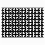 Black white Greek Key Large Glasses Cloth
