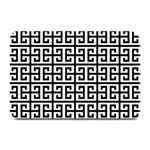 Black white Greek Key Plate Mat