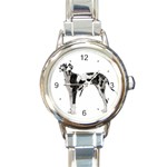 Great Dane Dog Round Italian Charm Watch