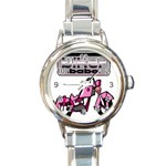 Biker Babe Round Italian Charm Watch