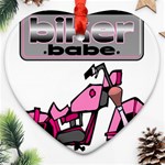 Biker Babe Ornament (Heart)