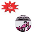 Biker Babe 1  Mini Buttons (10 pack) 