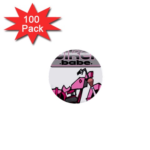 Biker Babe 1  Mini Buttons (100 pack)  from ArtsNow.com Front