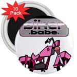 Biker Babe 3  Magnets (10 pack) 