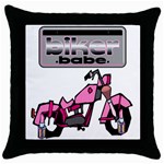 Biker Babe Throw Pillow Case (Black)