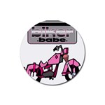 Biker Babe Rubber Round Coaster (4 pack) 