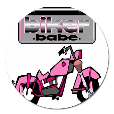 Biker Babe Magnet 5  (Round) from ArtsNow.com Front