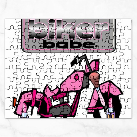 Biker Babe Rectangular Jigsaw Puzzl from ArtsNow.com Front