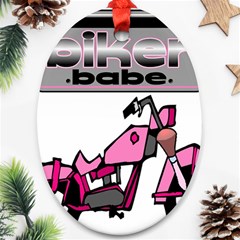 Biker Babe Oval Ornament (Two Sides) from ArtsNow.com Front