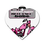 Biker Babe Dog Tag Heart (One Side)