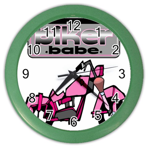 Biker Babe Color Wall Clocks from ArtsNow.com Front