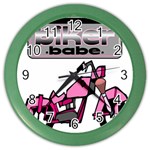 Biker Babe Color Wall Clocks