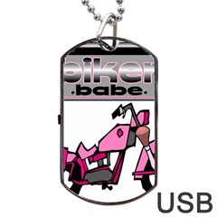 Biker Babe Dog Tag USB Flash (Two Sides) from ArtsNow.com Back