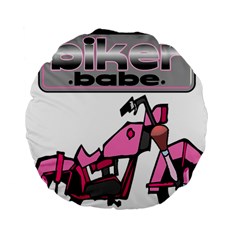 Biker Babe Standard 15  Premium Round Cushions from ArtsNow.com Back