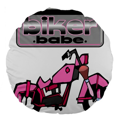 Biker Babe Large 18  Premium Round Cushions from ArtsNow.com Front