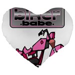 Biker Babe Large 19  Premium Heart Shape Cushions