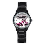 Biker Babe Stainless Steel Round Watch