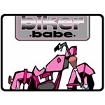 Biker Babe Double Sided Fleece Blanket (Large) 