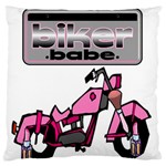 Biker Babe Large Flano Cushion Case (One Side)