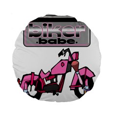 Biker Babe Standard 15  Premium Flano Round Cushions from ArtsNow.com Back