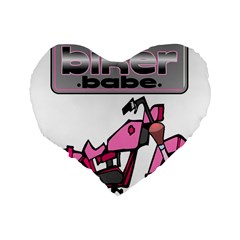 Biker Babe Standard 16  Premium Flano Heart Shape Cushions from ArtsNow.com Back