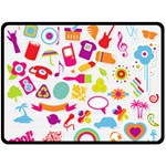 hipster kawaii  Fleece Blanket (Large)