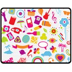 hipster kawaii  Fleece Blanket (Medium)
