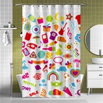 hipster kawaii  Shower Curtain 48  x 72  (Small)