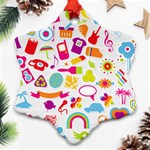 hipster kawaii  Ornament (Snowflake)