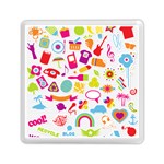 hipster kawaii  Memory Card Reader (Square)