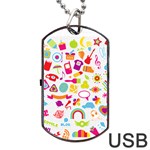 hipster kawaii  Dog Tag USB Flash (Two Sides)