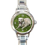 Labrador Retriever Dog M1 Round Italian Charm Watch