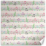 Rainbow Music Notes Canvas 12  x 12 