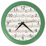 Rainbow Music Notes Color Wall Clock