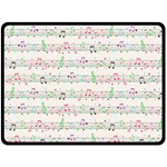 Rainbow Music Notes Double Sided Fleece Blanket (Large)
