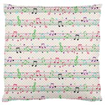 Rainbow Music Notes Standard Flano Cushion Case (Two Sides)