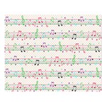Rainbow Music Notes Double Sided Flano Blanket (Large)
